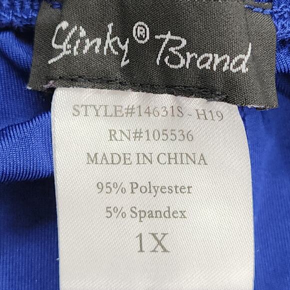 Slinky Brand Pants Womens 1X Blue Pull On High Rise Tapered Ankle Stretch Casual - Picture 3 of 9